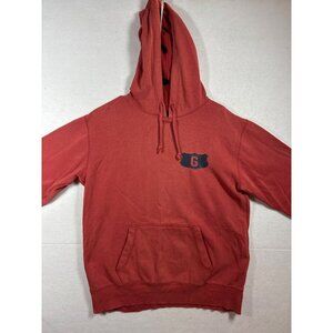 Gap Mens Red Pullover Hoodie With Front Pocket & Drawstring S